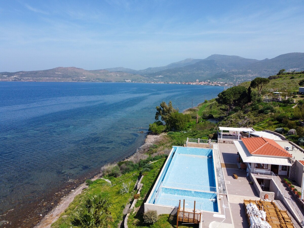Lesvos Sea view apartment  with shared pool