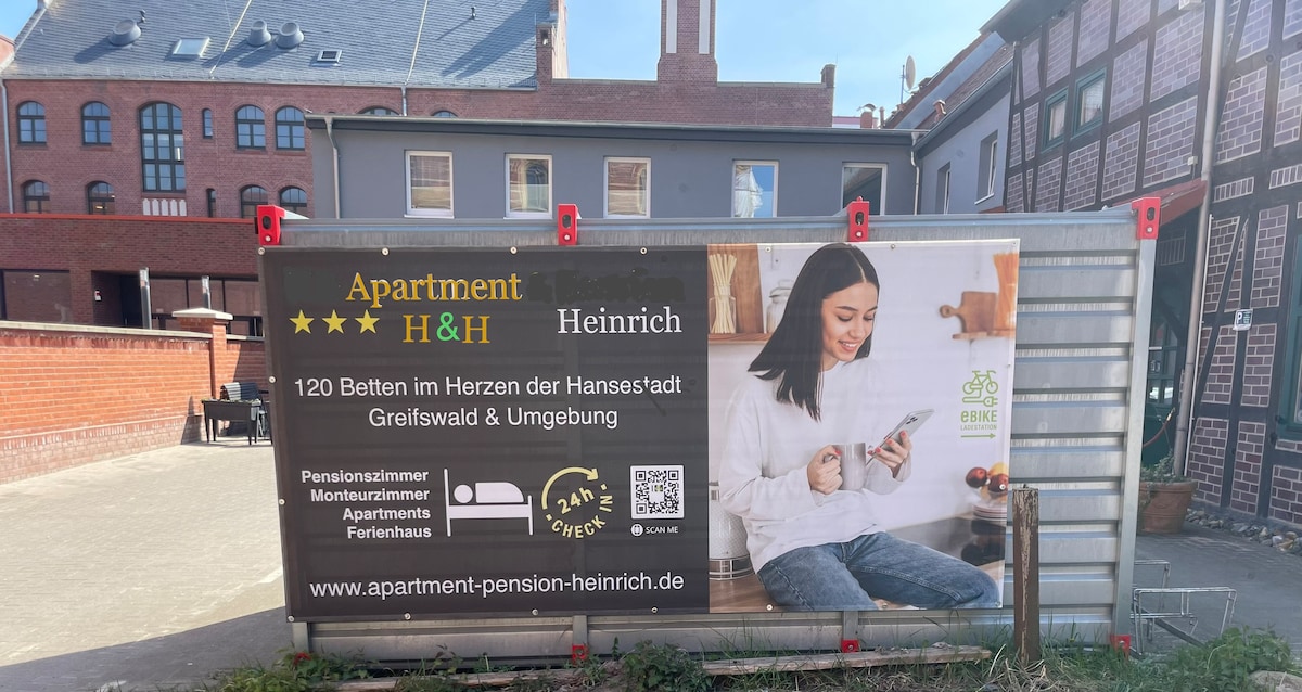 H&H Studio-Apartment für 1 bis 2 Gäste im Zentrum