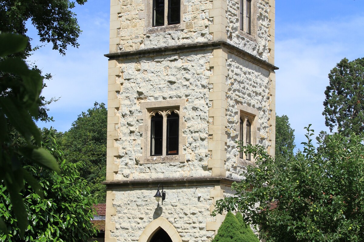 Unique Victorian Folly Tower with pool near London