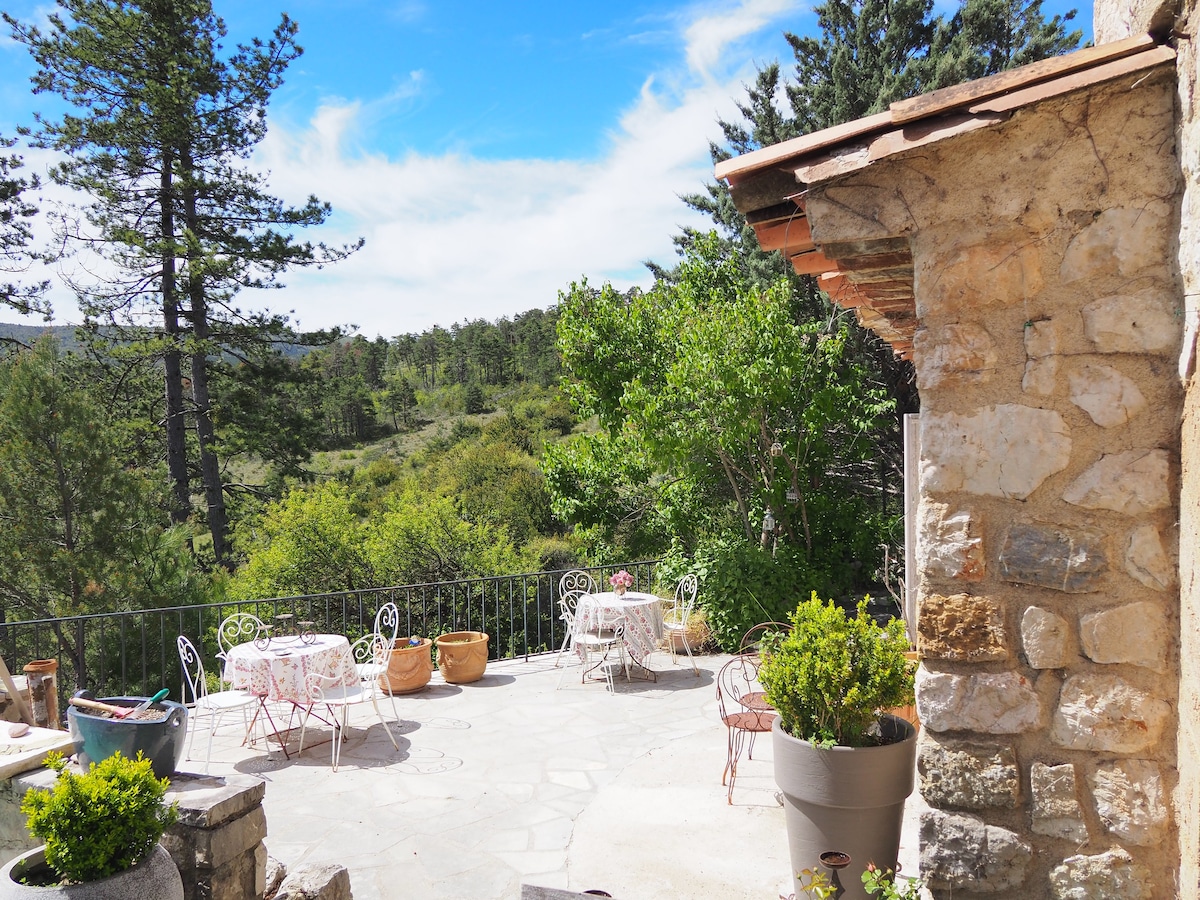 Chambre, salon et terrasse privée