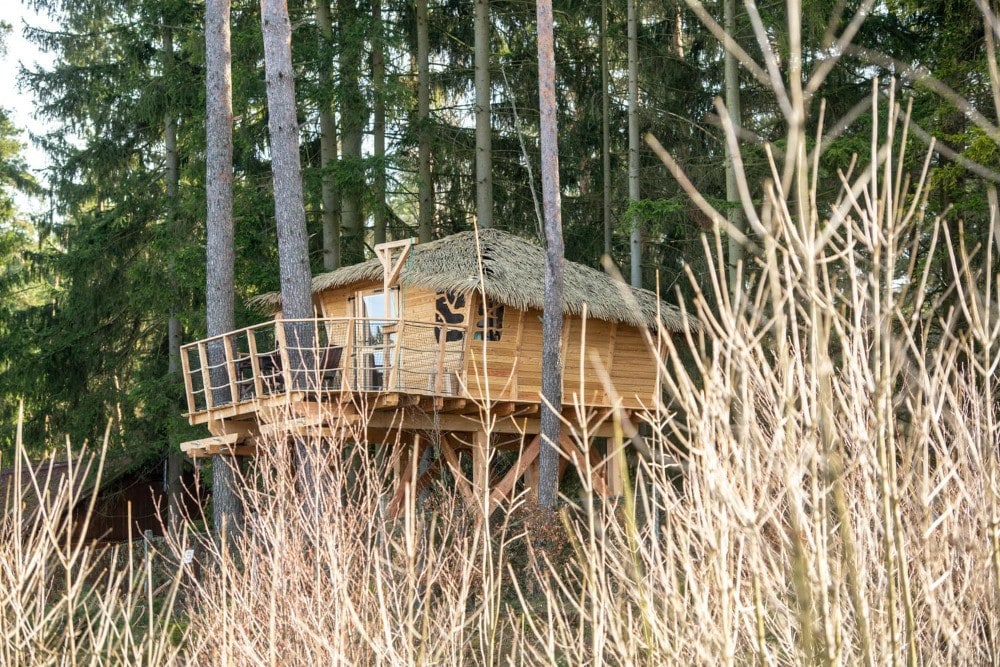 Treehouse u rybníka