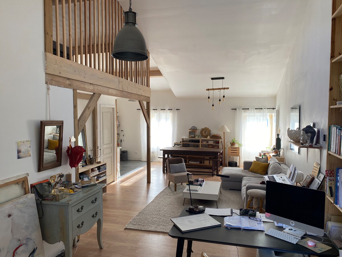 Chambre avec Salle de bain dans appart Loft