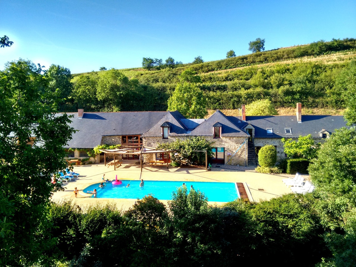 Cottage and pool on the Anjou wine route