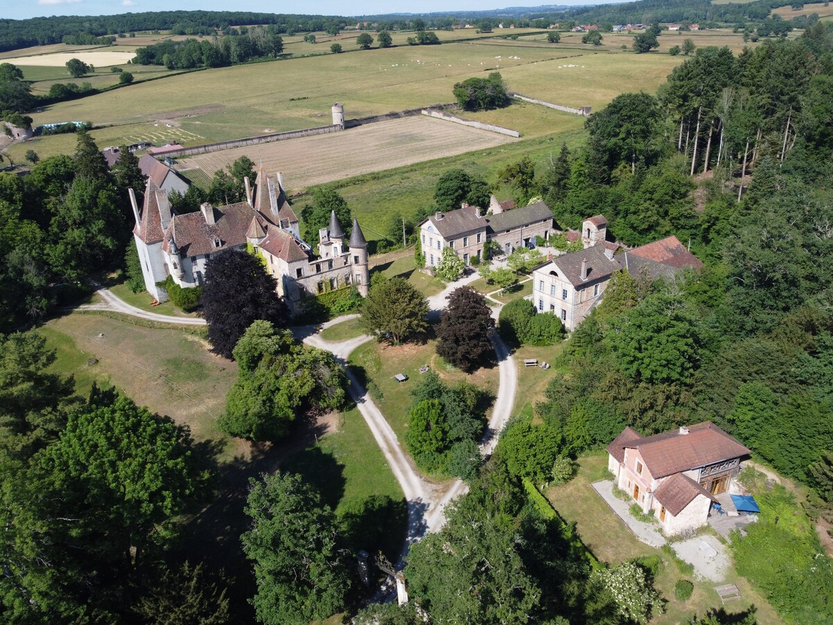 别墅位于勃艮第的庄园内，可俯瞰我们的湖景。