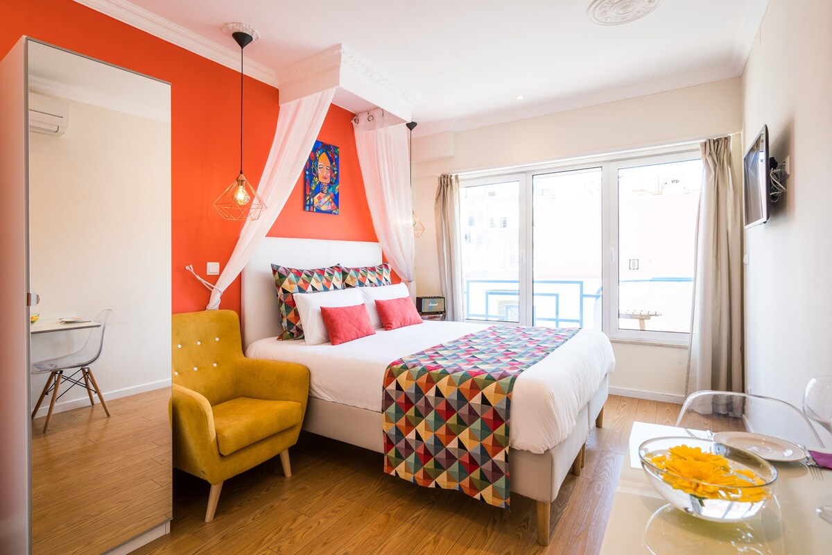 里斯本市中心浪漫舒适的单间公寓。