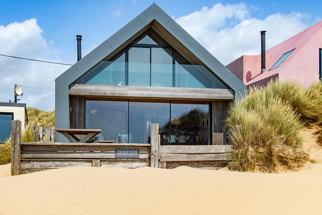 The Blue House on the Beach in Camber