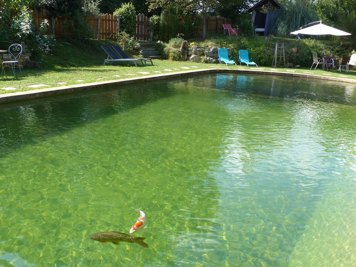 house with natural swimming pool Dordogne