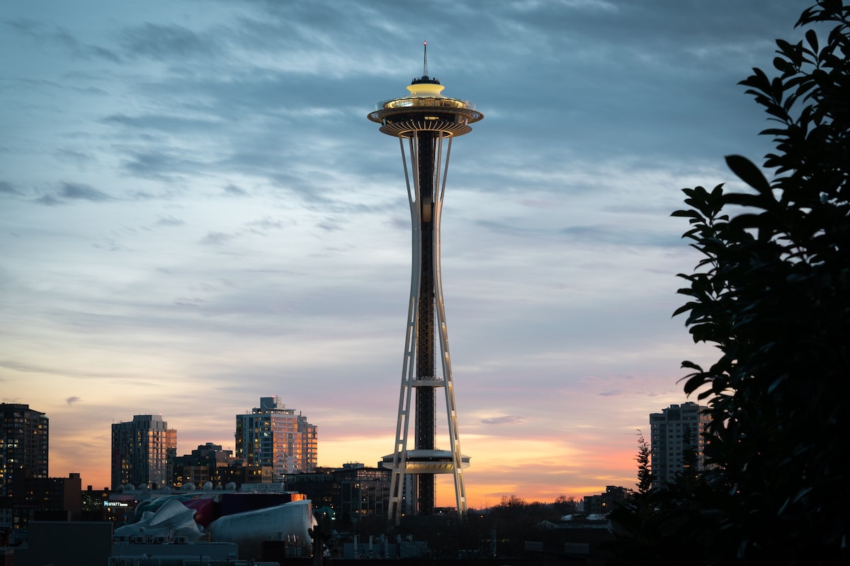 可欣赏太空针塔（ Space Needle ）景观的现代公寓