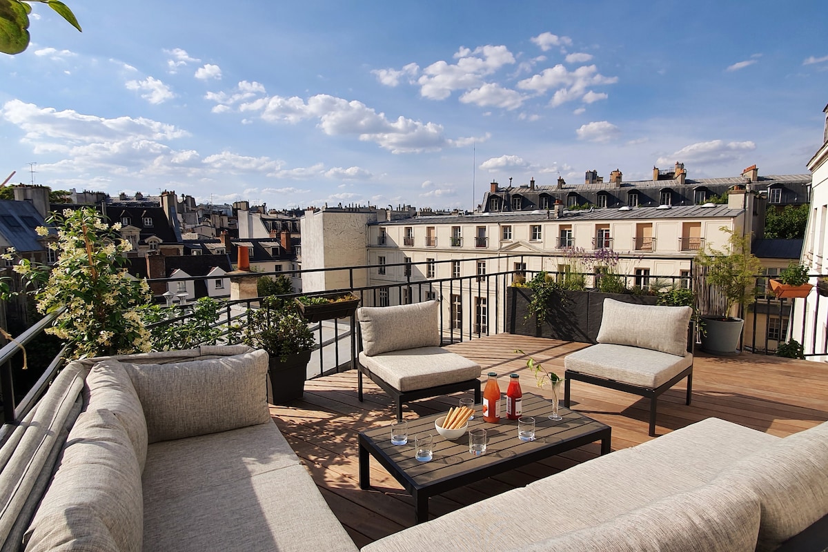 在巴黎市中心配有空调的卓越公寓