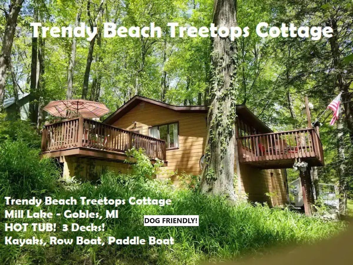 Treetop Cottage-Lake-HotTub-Kayak-Firepit-Firepit免费用！