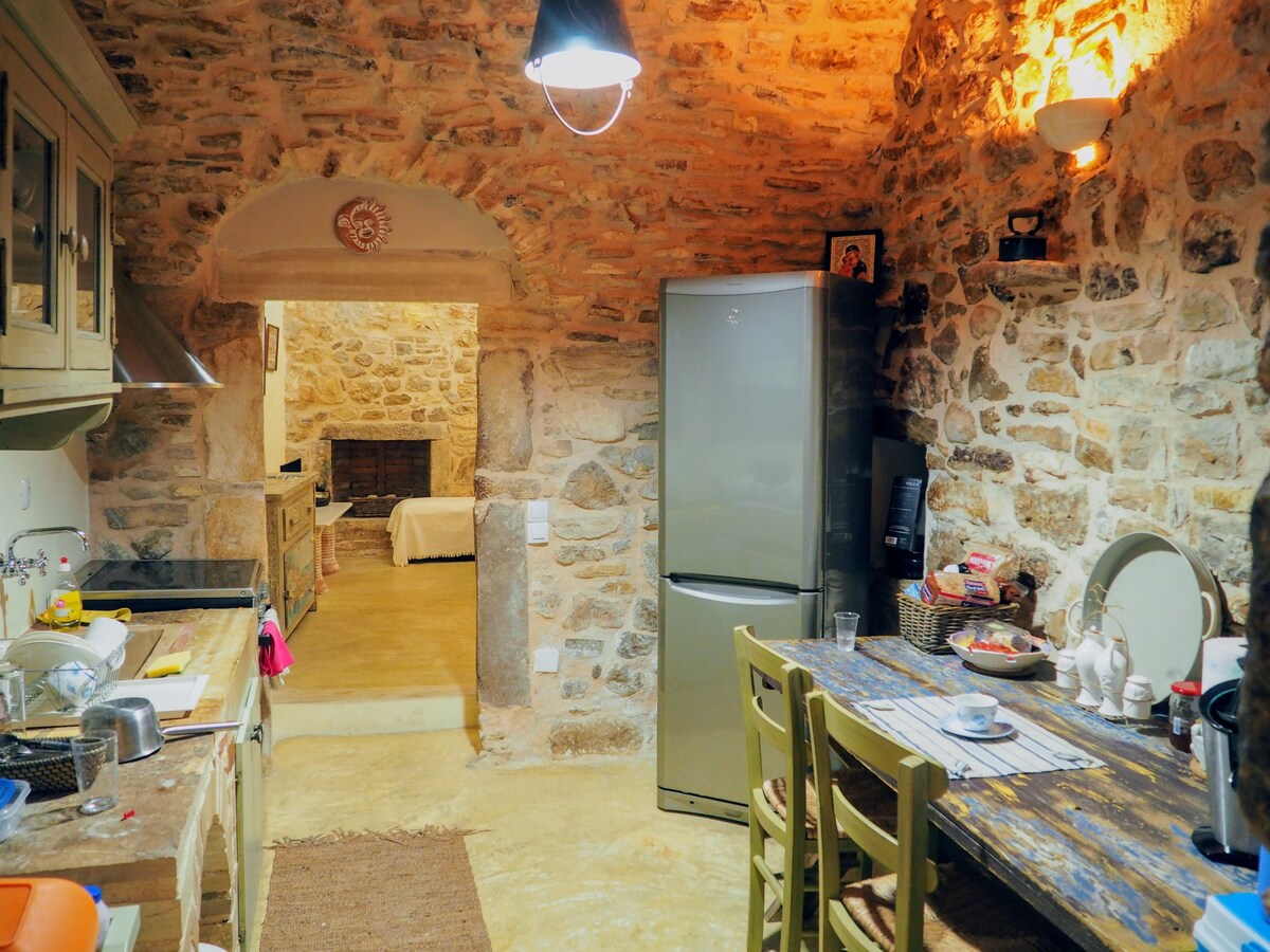 Traditional house in medieval village "Kalamotis"