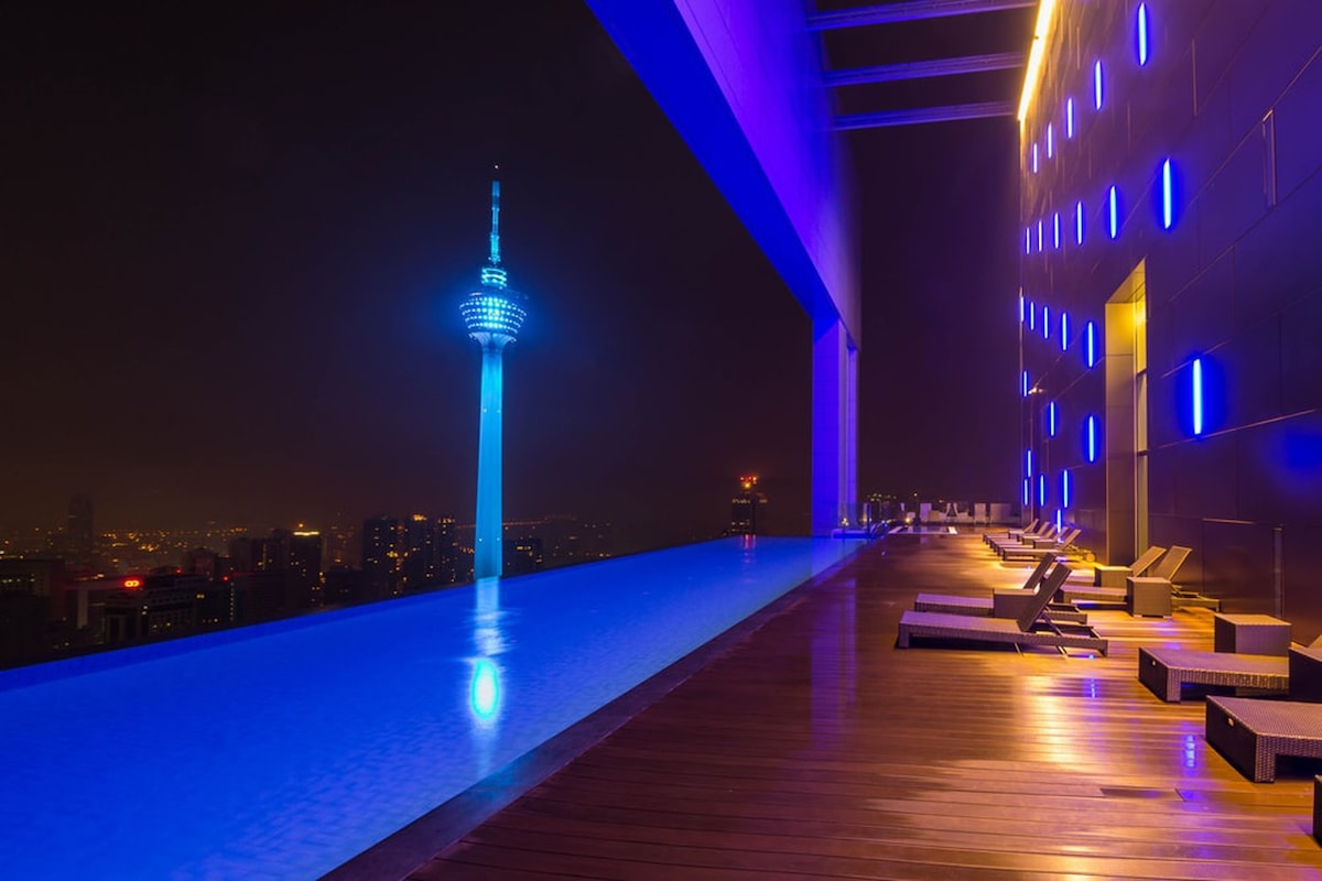 二居室空中泳池房，靠近吉隆坡城中城城城中城城城区