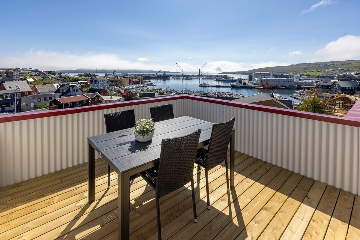 Torshavn市中心的顶层公寓！