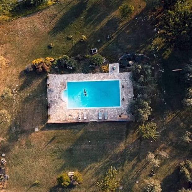 橄榄树林中的独家别墅和泳池