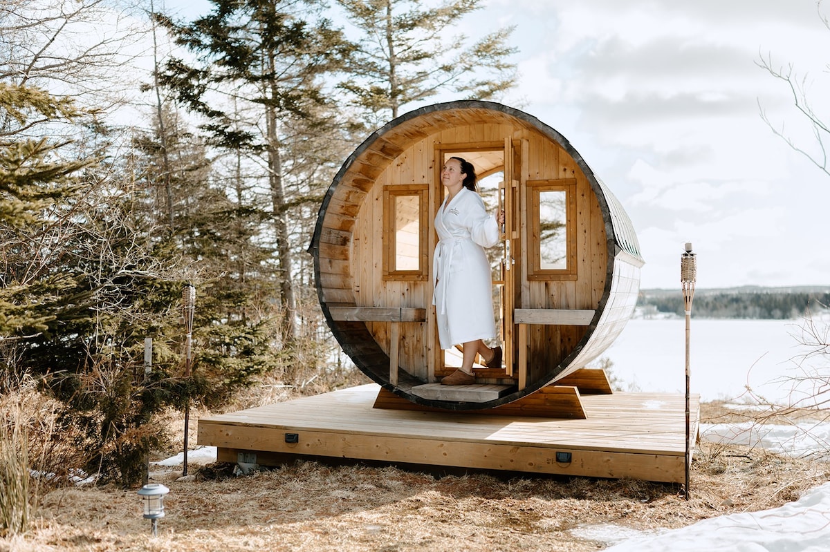 舒适的海滨小屋w. Barrel Sauna