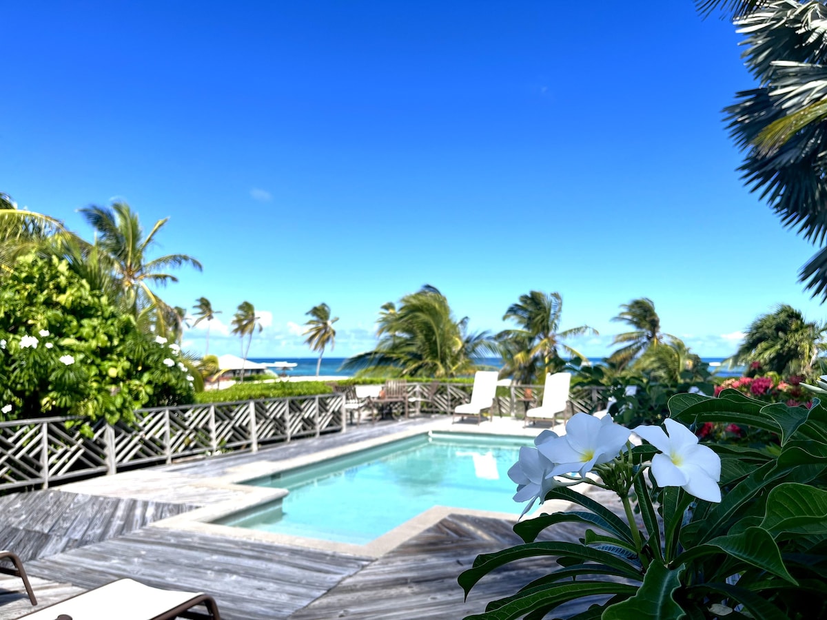 壮观海滨别墅，带泳池：尼维斯棕榈岛