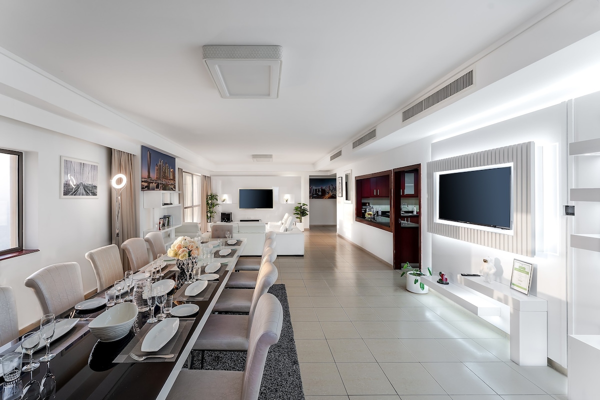迪拜JBR大型顶层公寓6卧室私人泳池！