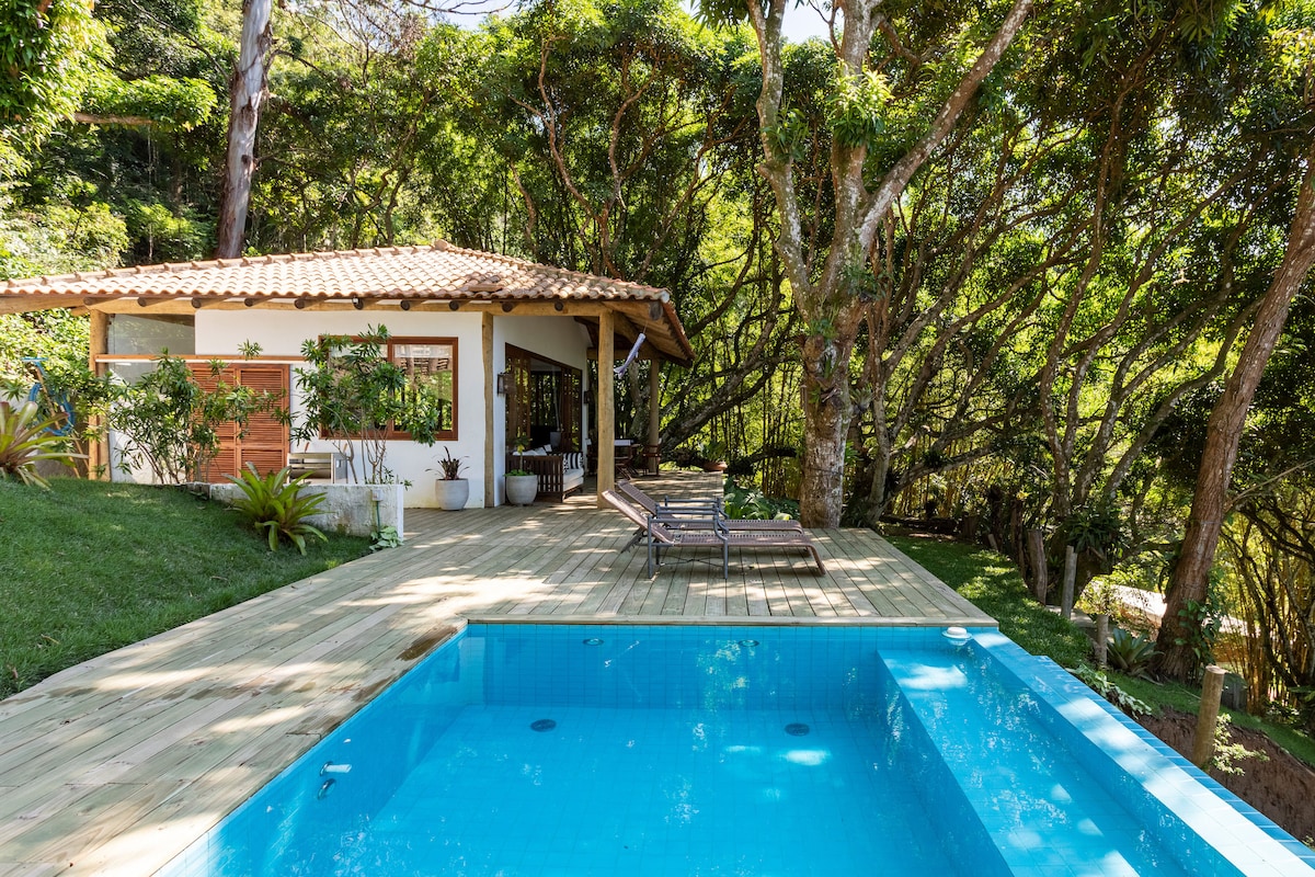 Casa das Mangueiras, pé na areia, piscina, sossego