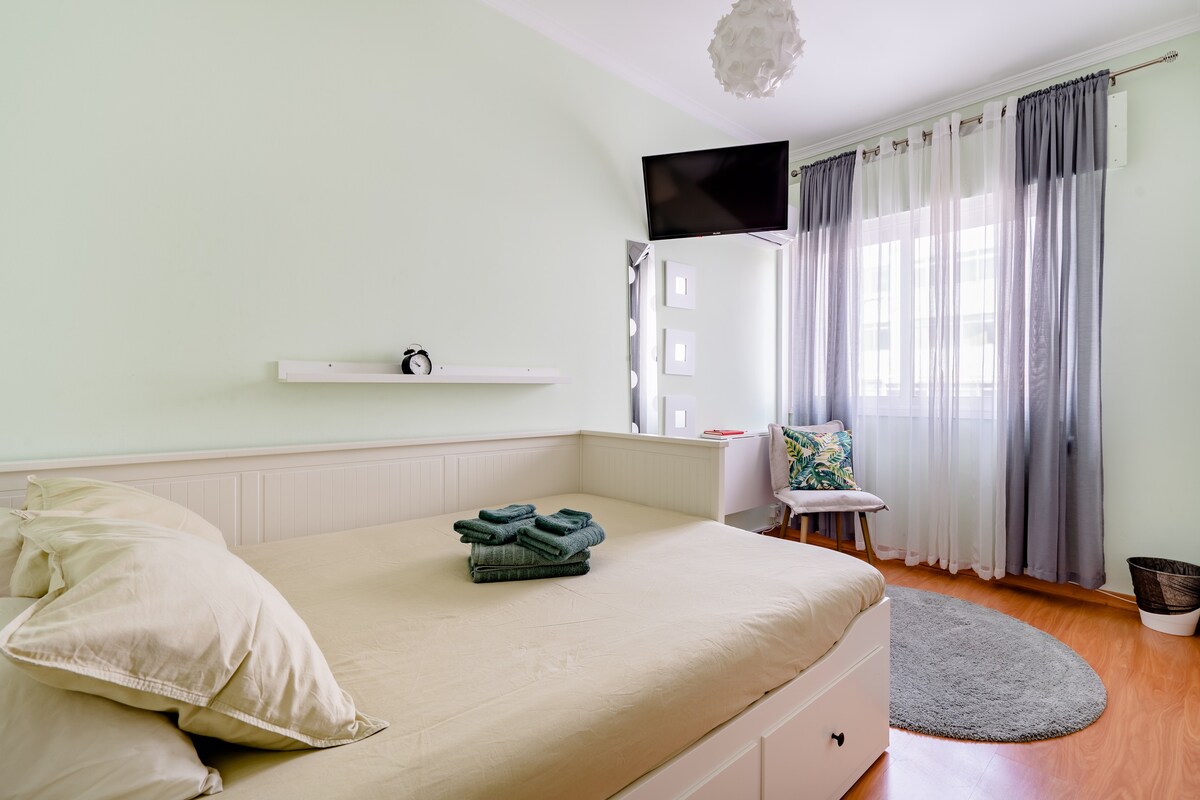 舒适的绿色房间，空调/无线网络