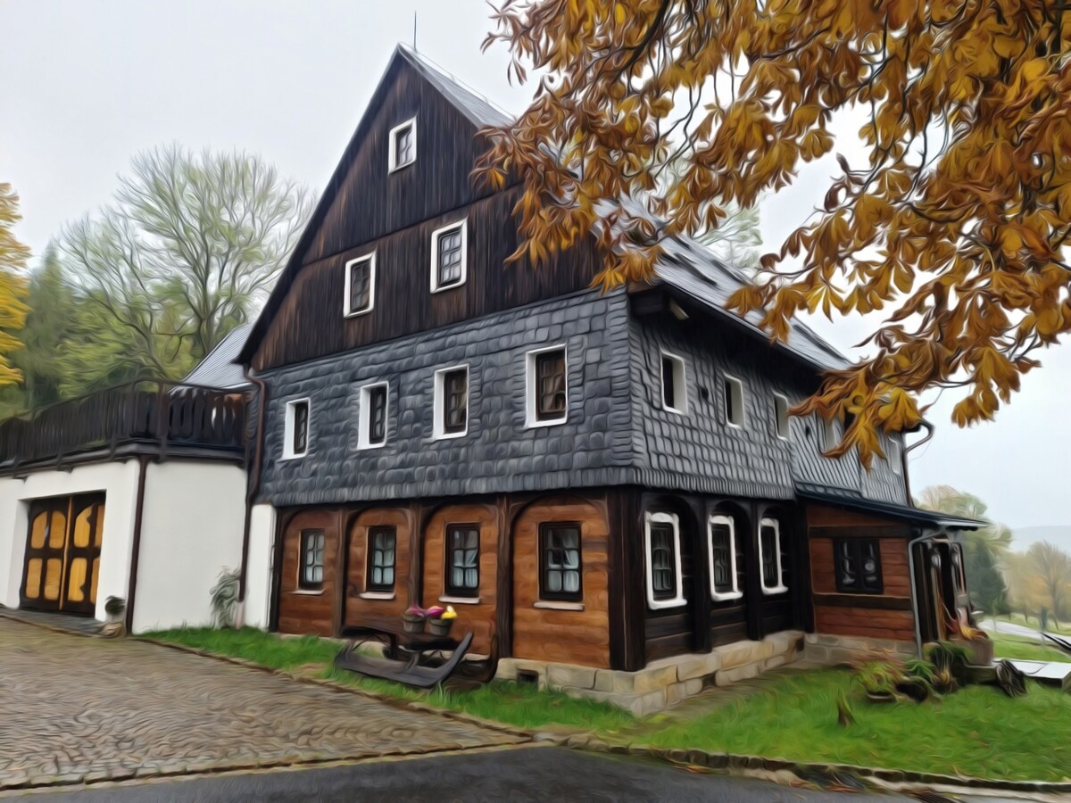 Nostalgický apartmán Zelenofous v chatě Tollendorf