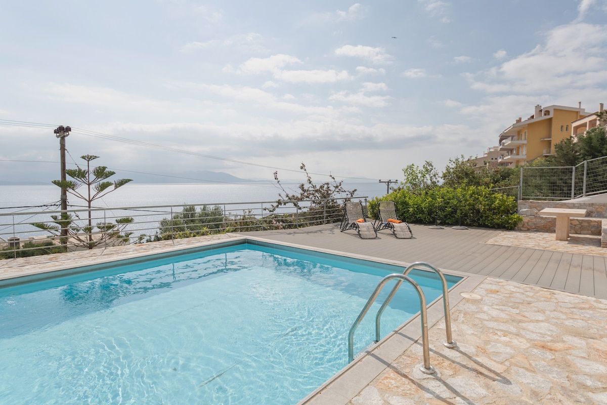 Calypso别墅-私人泳池景观-距离雅典-45公里