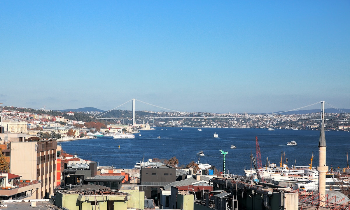 漂亮的博斯普鲁斯海峡景观/简约公寓