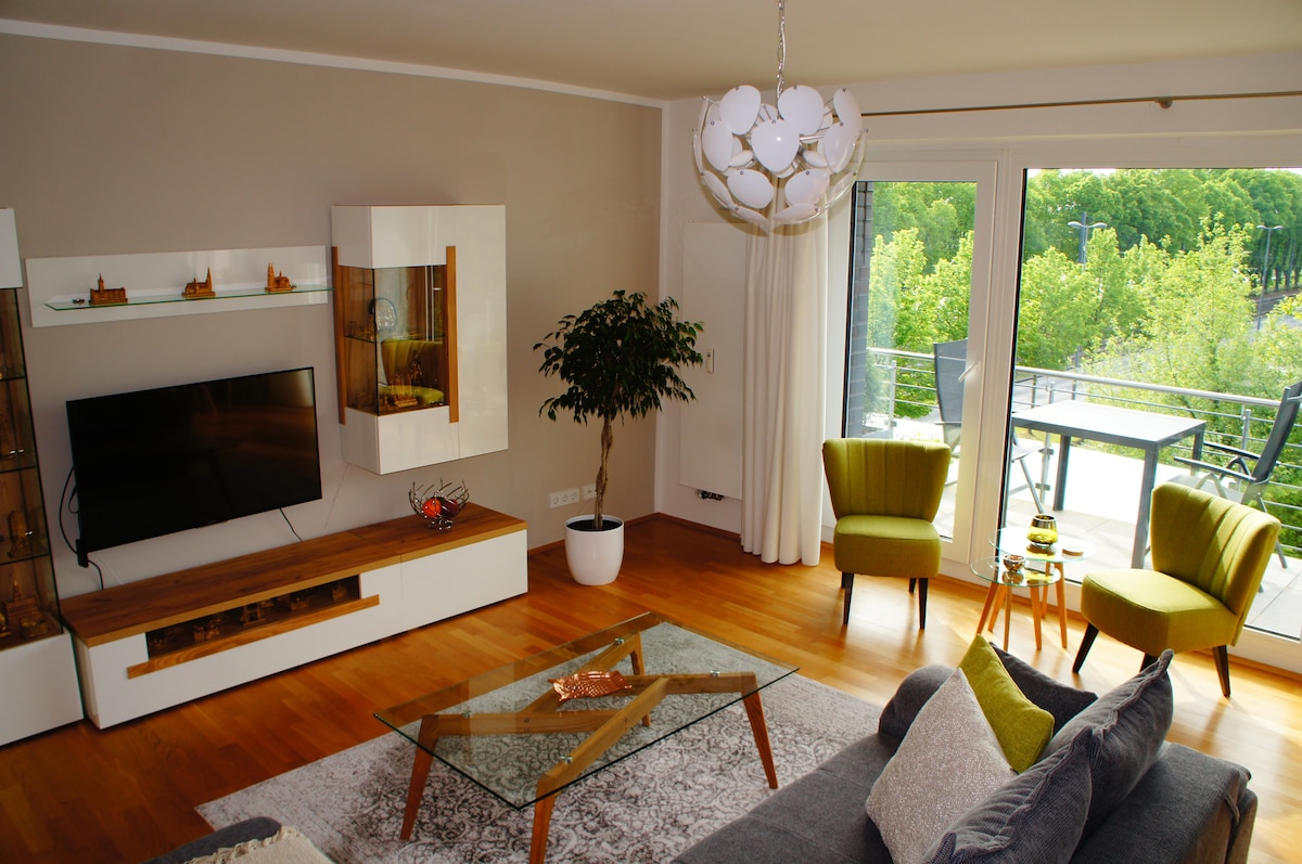 100 sqm 3-room apartment with beautiful Rhine view
