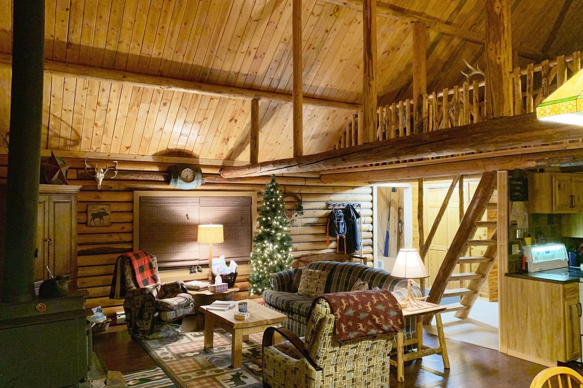 4英亩安静地带的真正的蒙大拿木屋。