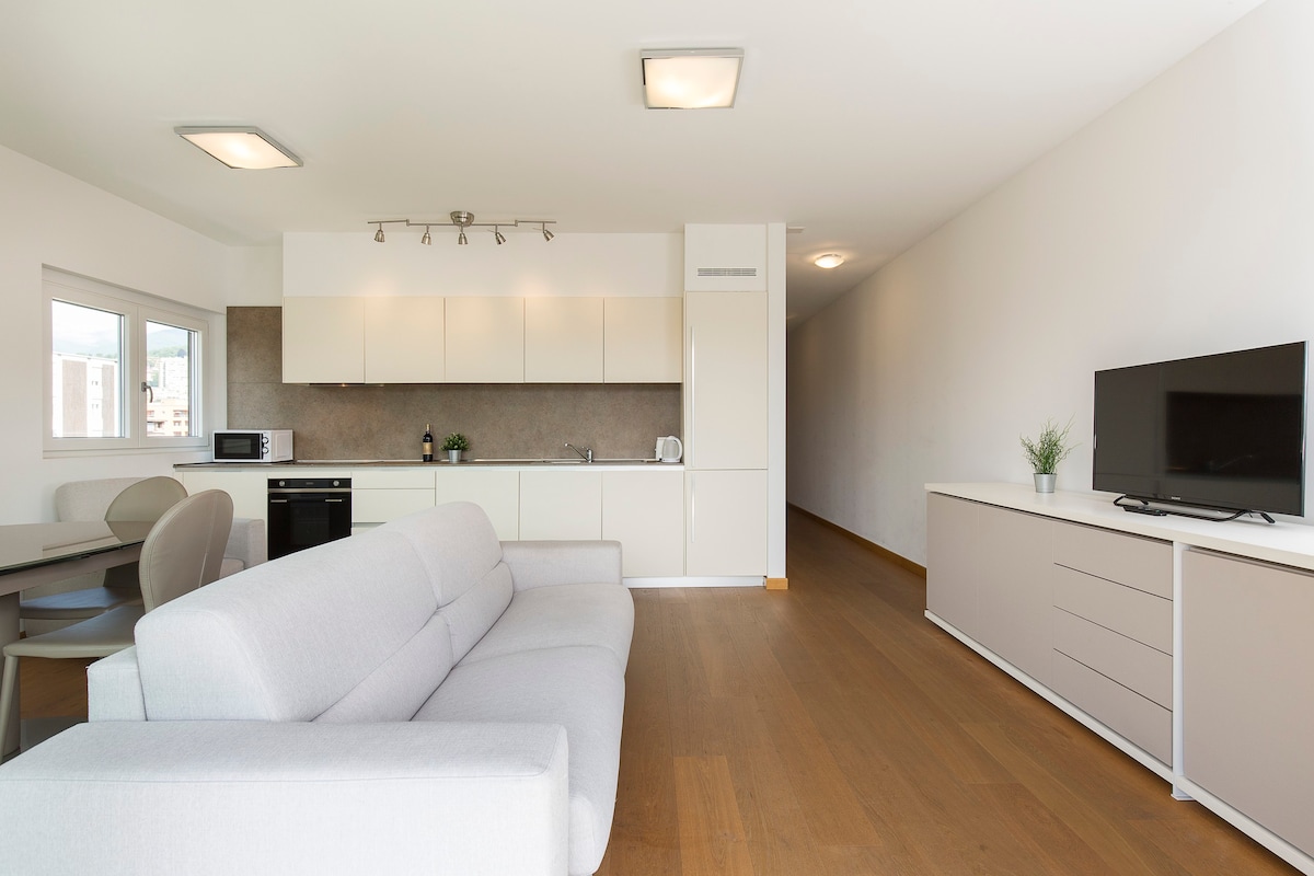 两室公寓，带镶木地板和阳台（ Roggia 16 ）