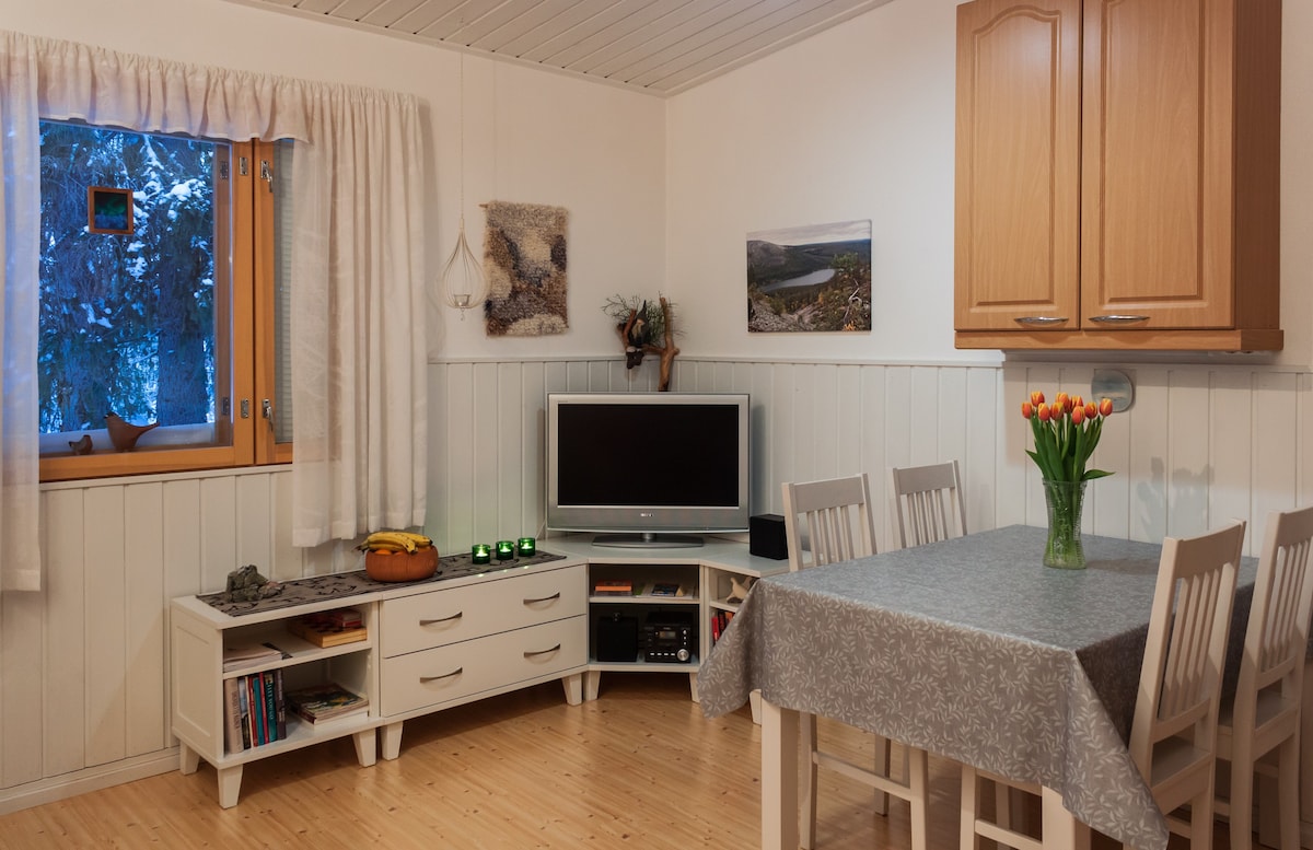 度假公寓，带桑拿房的度假公寓，位于Äkäslompolo的中心