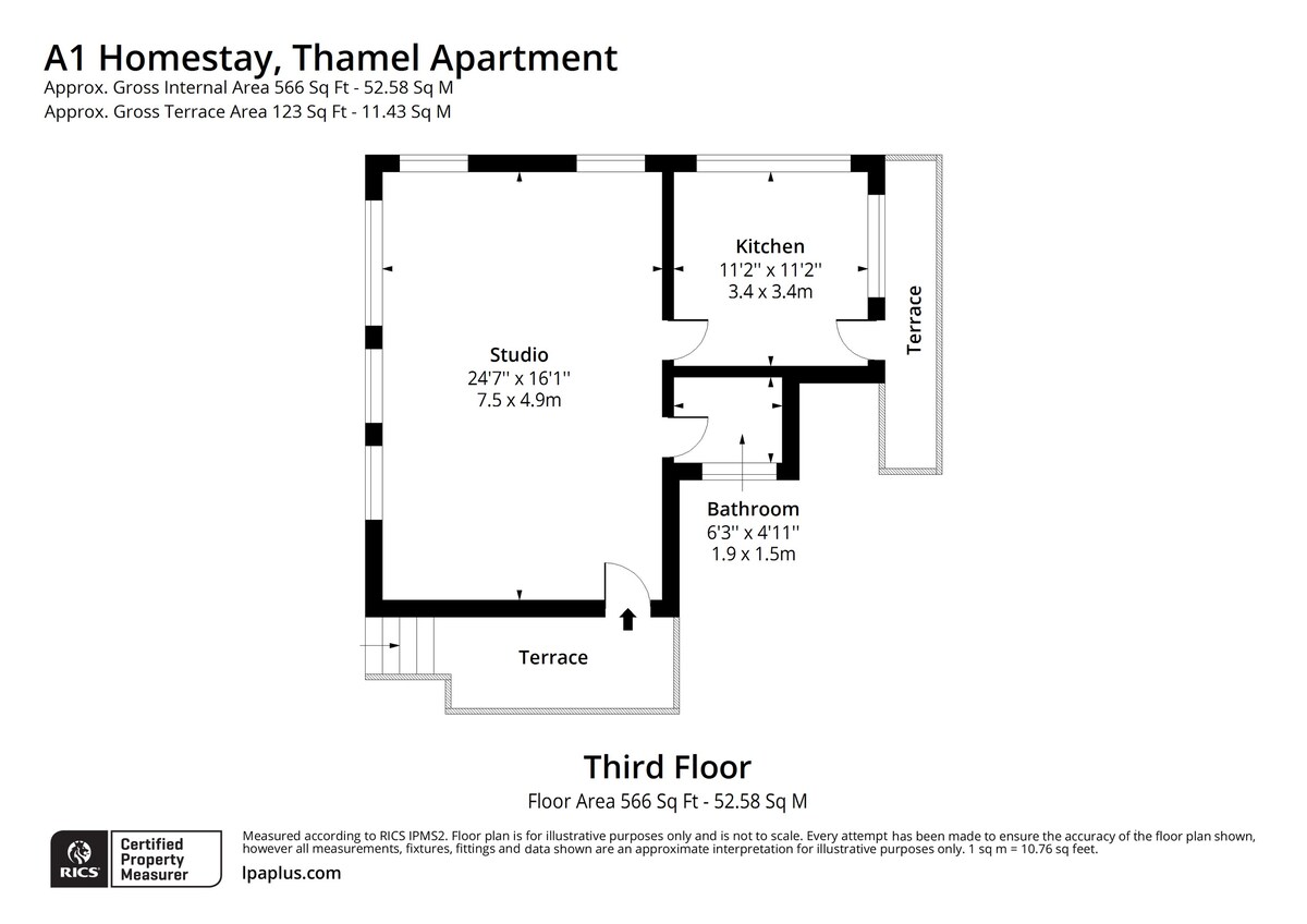 Thamel公寓（步行不到5分钟步行1BHK ） 3楼