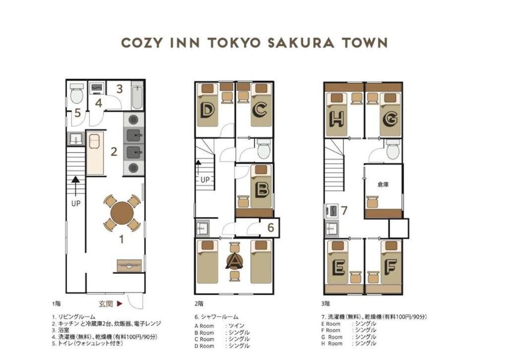 舒适旅馆东京樱花新町（ Tokyo Sakura-shinmachi ）房间。