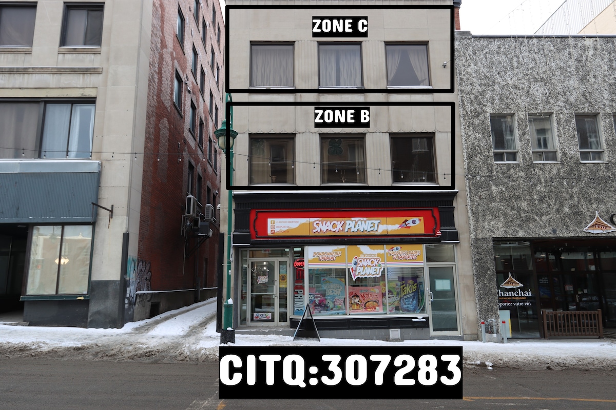 Zone (B) Centre ville Splendide Loft CITQ # 307283
