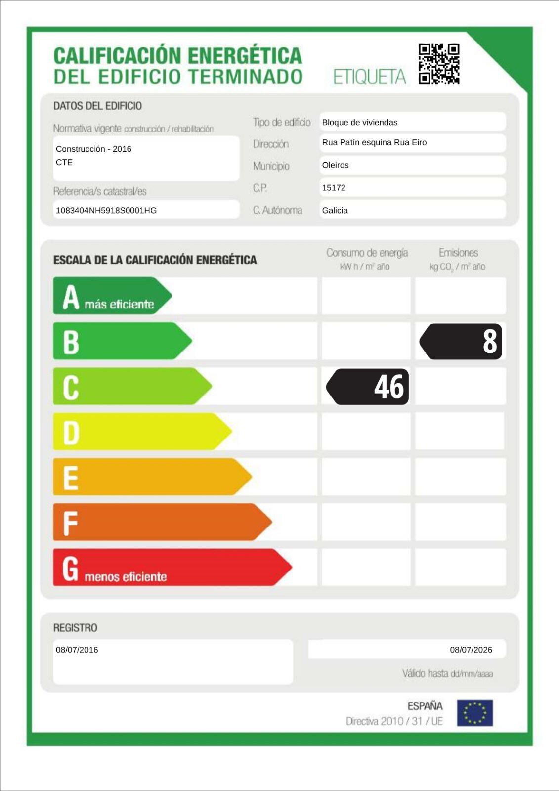 Apto 1 dormitorio - 1 cama | Rueiro 17 - 1B