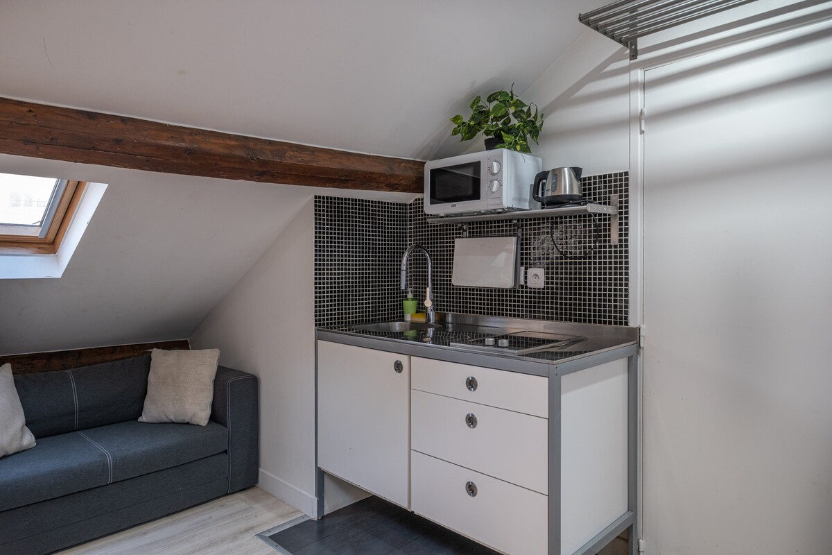 位于蒙马特（ Montmartre ）山脚的舒适单间公寓