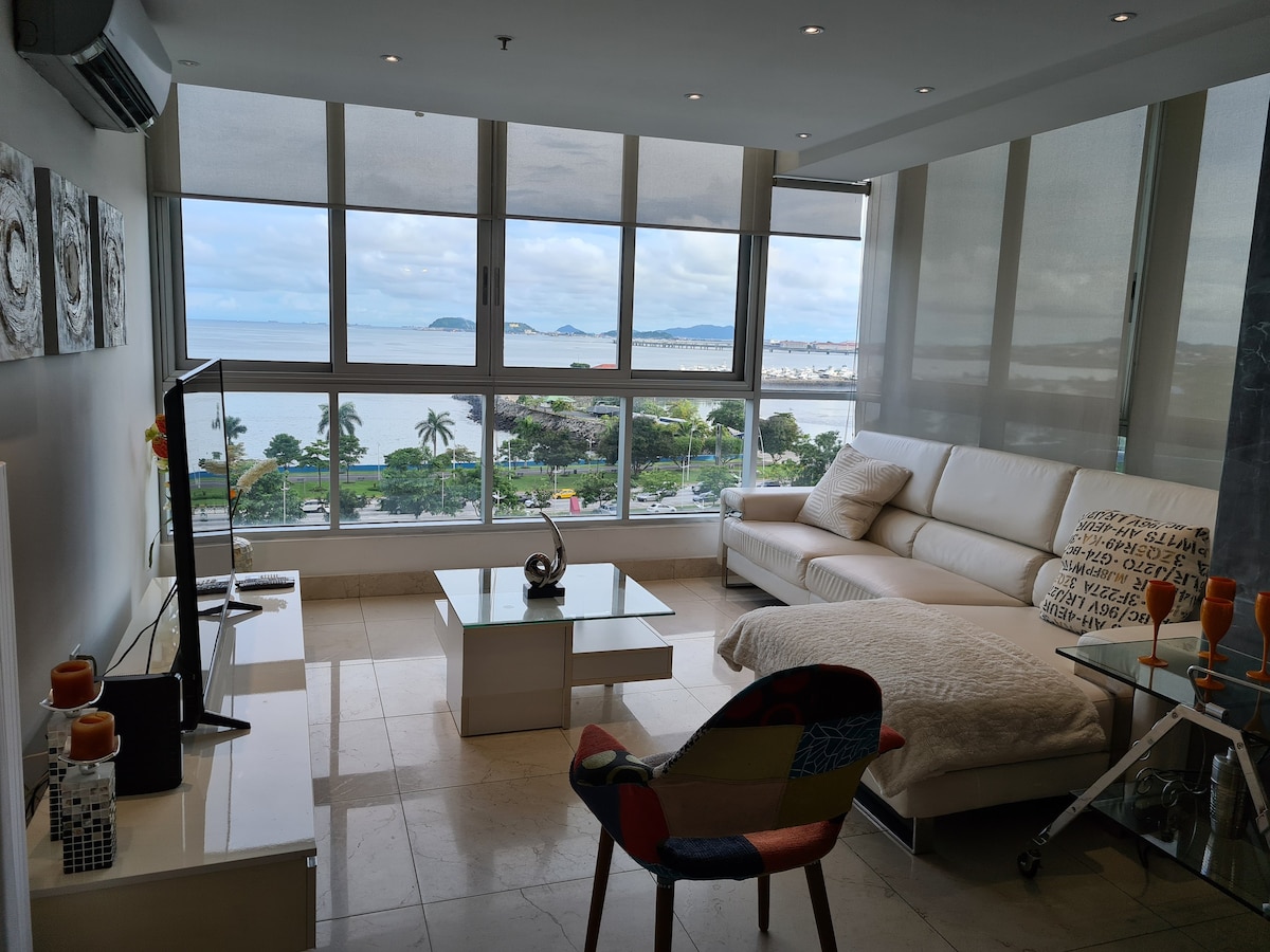 现代宽敞的公寓，可欣赏海湾的美景