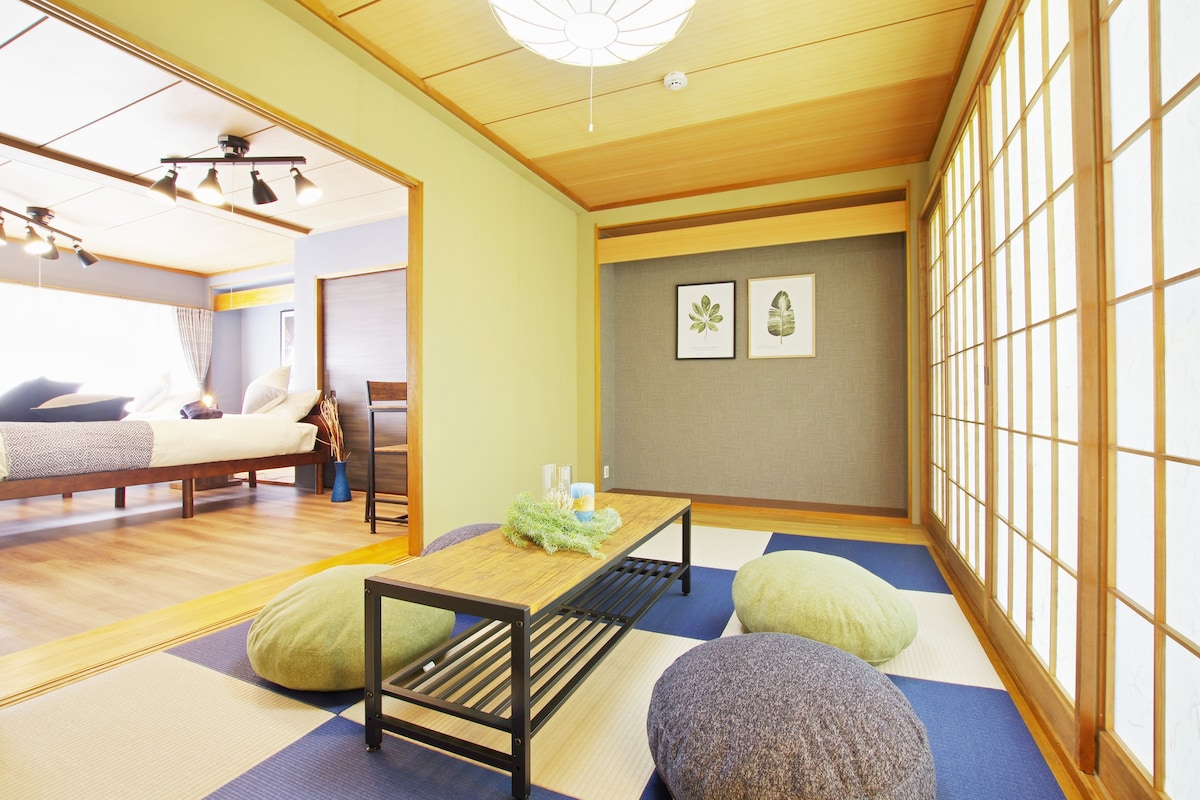 舒适的露台房子Villent Atagawa Terrace/Hikari Net/可以远程办公/5人/允许携带宠物（收费）