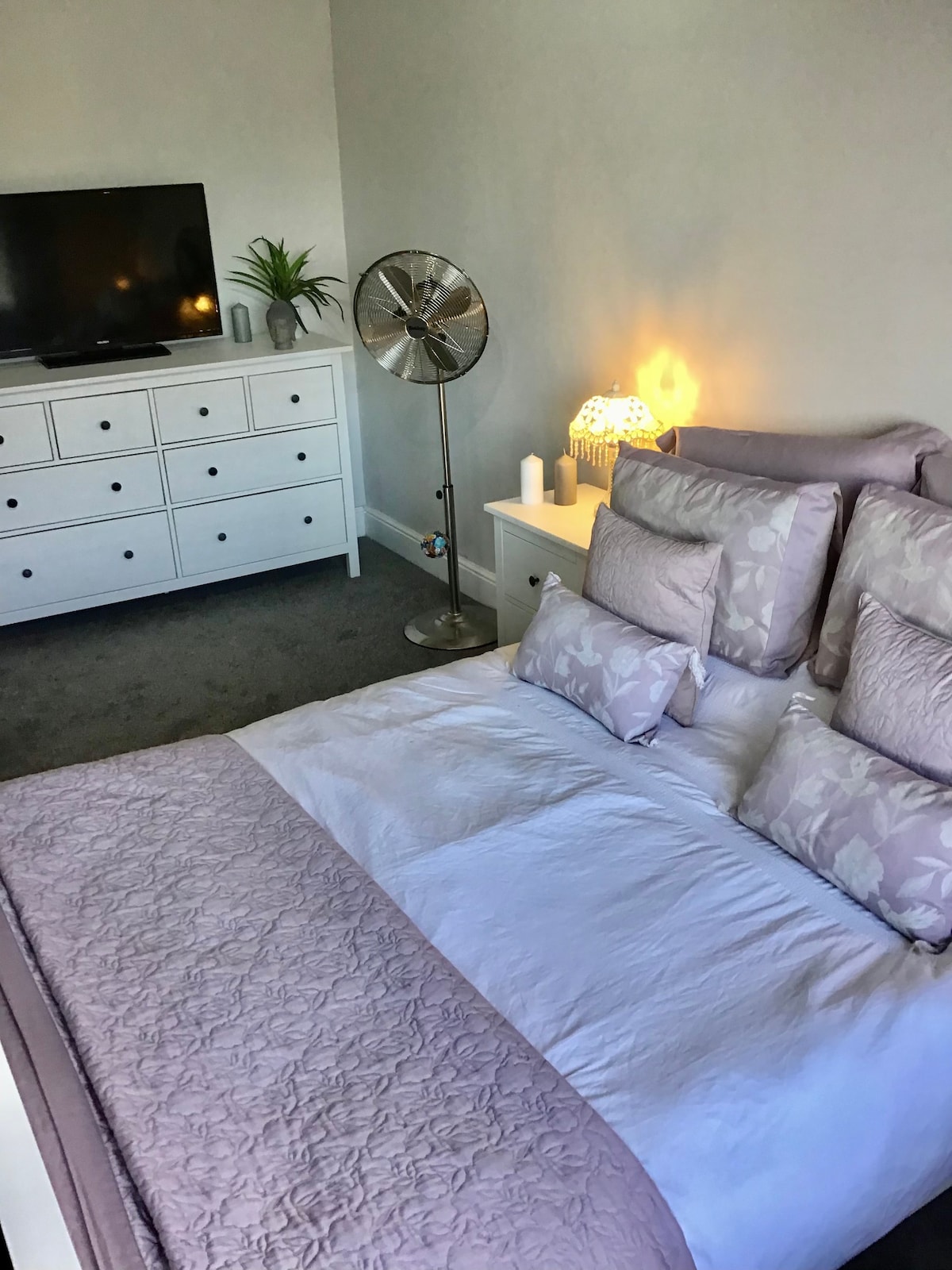 Spacious king size Bedroom.  50” TV.