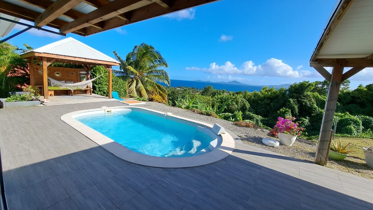 Superbe villa avec piscine, vue à 180° sur la mer