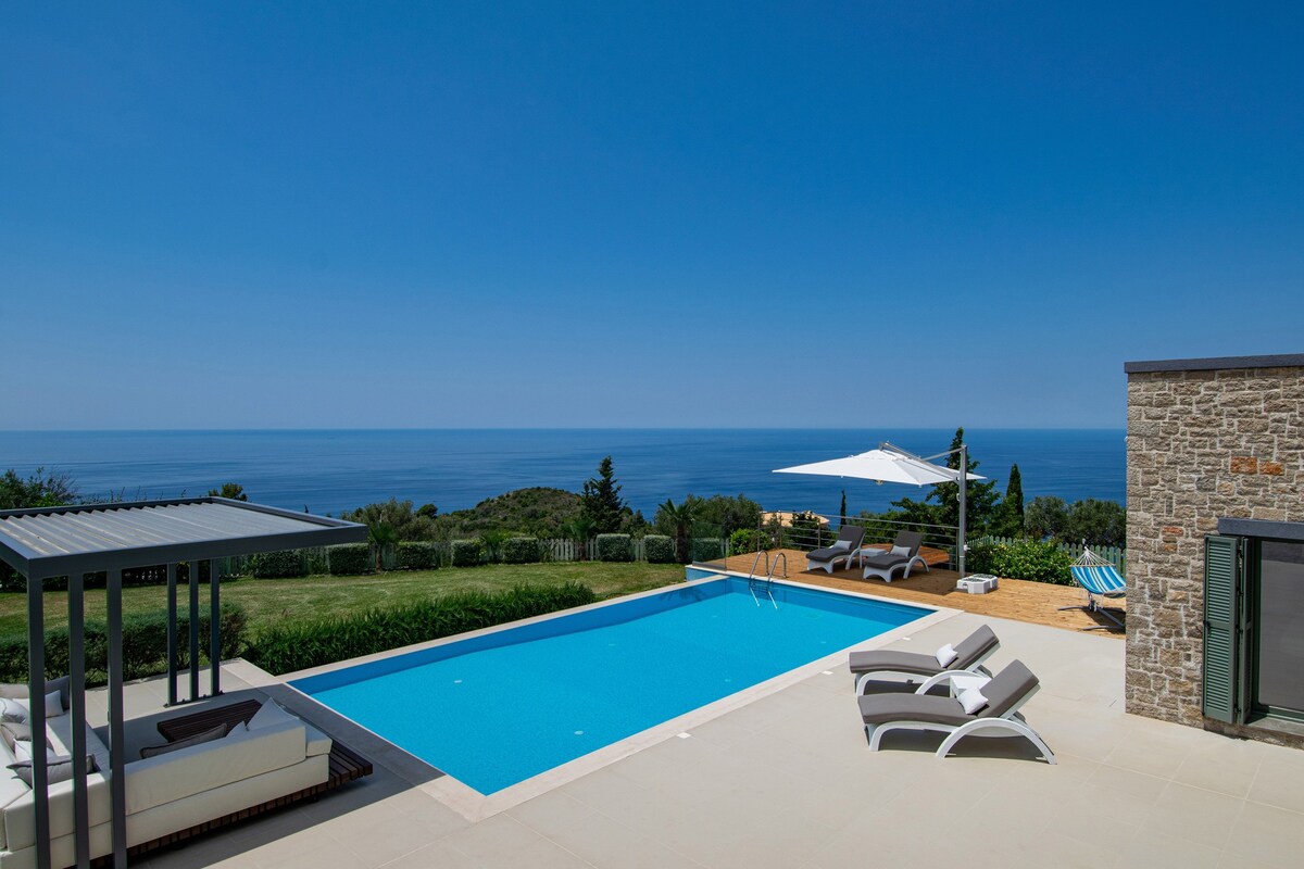 Villa Orizontas, Panoramic Sea Views, Sunset, Pool