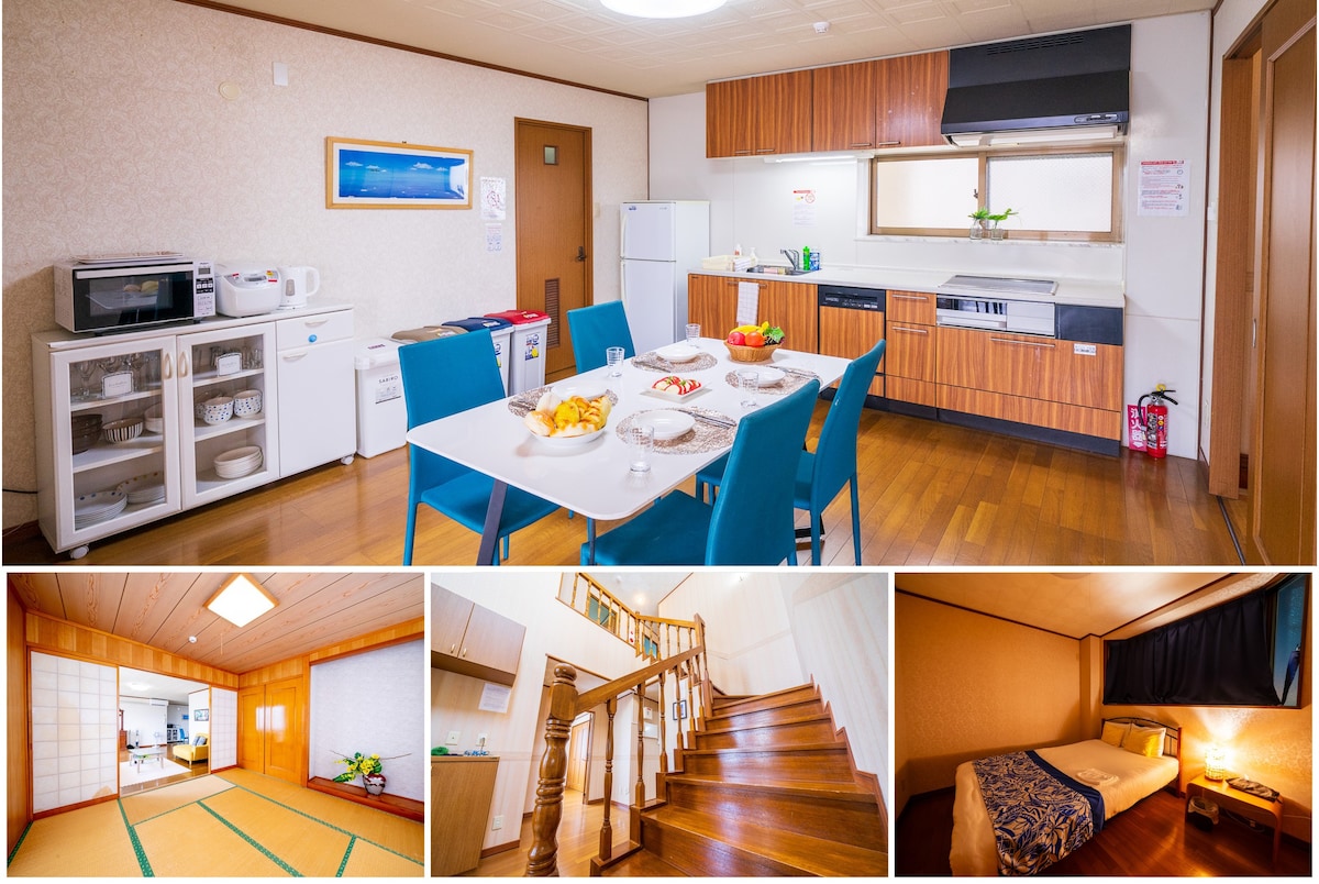 非接触型住宿&位于冲绳美丽的海边 & 5个房间&最多可容纳12人　
