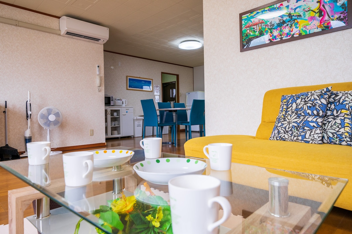 非接触型住宿&位于冲绳美丽的海边 & 5个房间&最多可容纳12人　
