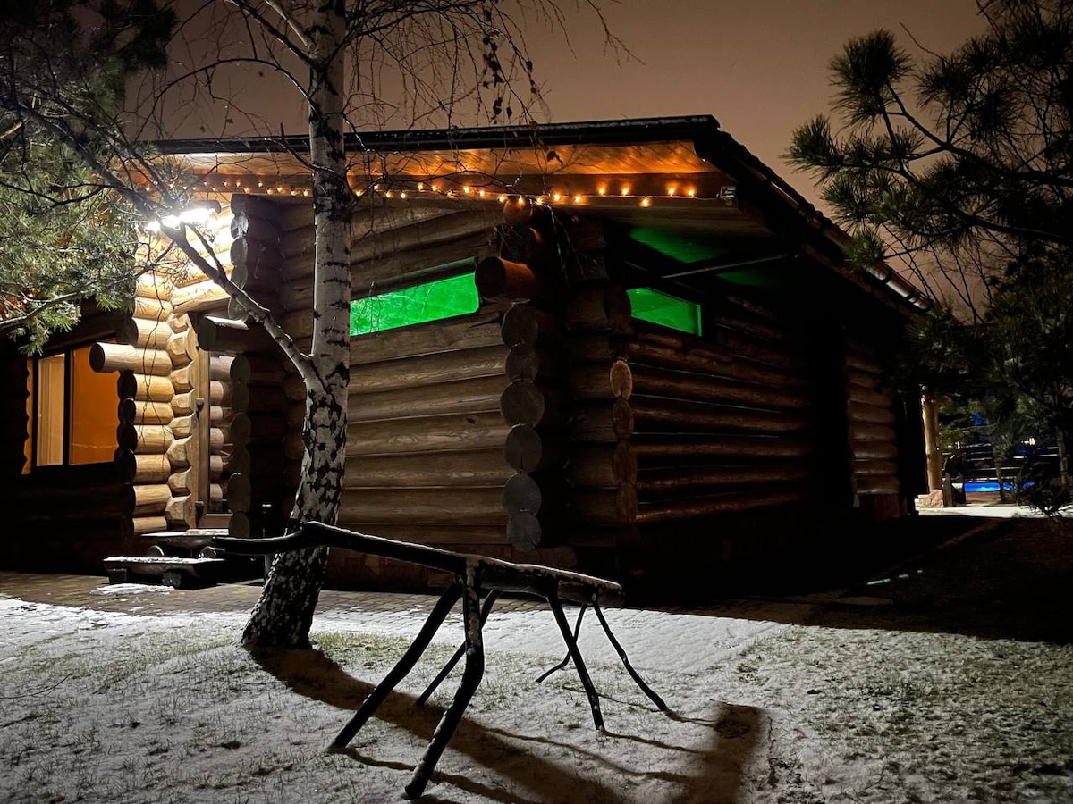 Modern wood-fired sauna