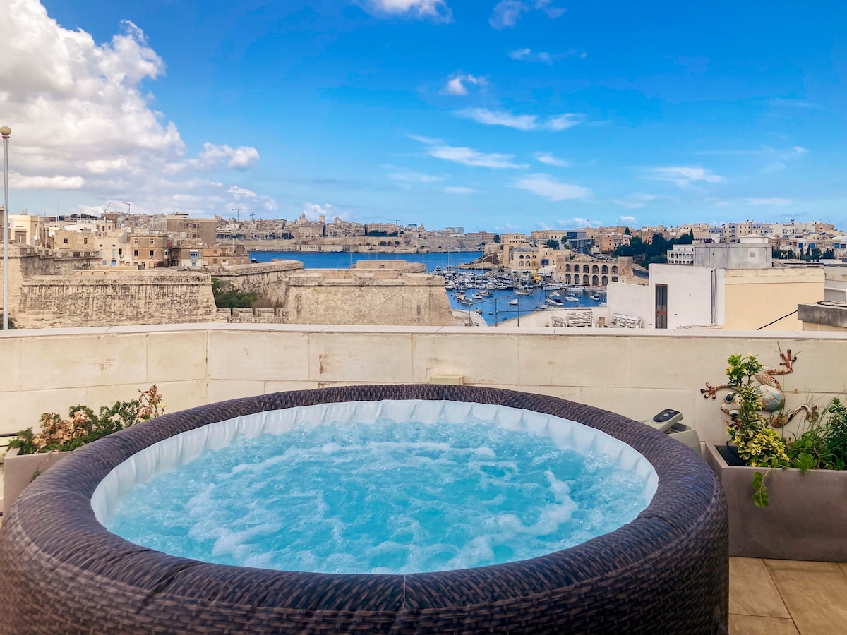 Valletta&Grand Harbour Lookout海景热水浴缸烧烤