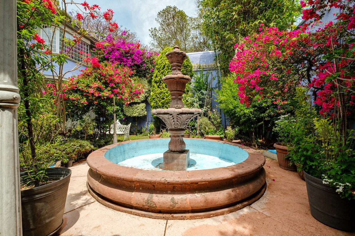 House & Garden w/ Fountain, Steps from Frida Kahlo