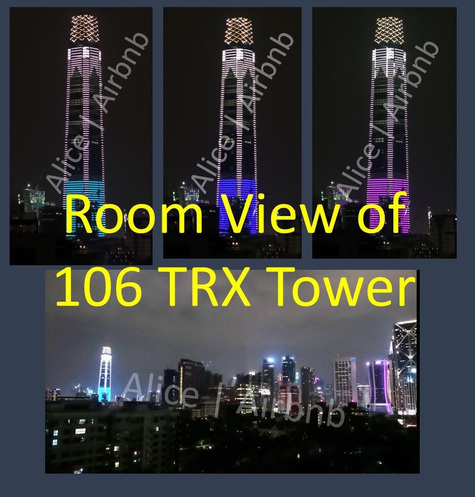 106 TRX Tower View阳台5分钟可达吉隆坡双子塔|图标|无线网络