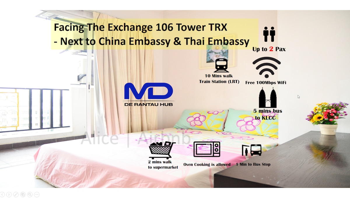 106 TRX Tower View阳台5分钟可达吉隆坡双子塔|图标|无线网络