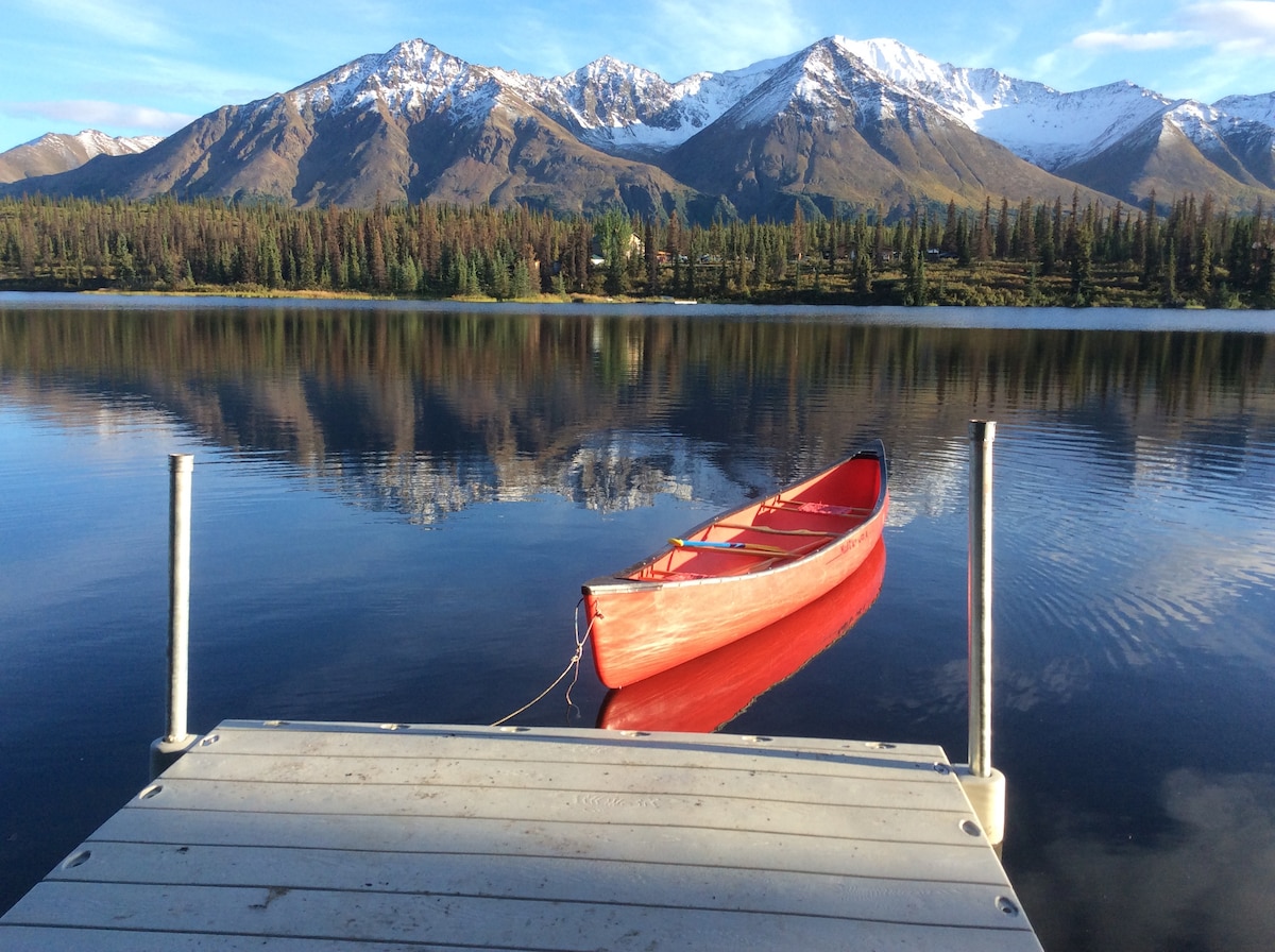 Denali-View Alaskan Cabin ：独木舟、自行车、飞鱼。