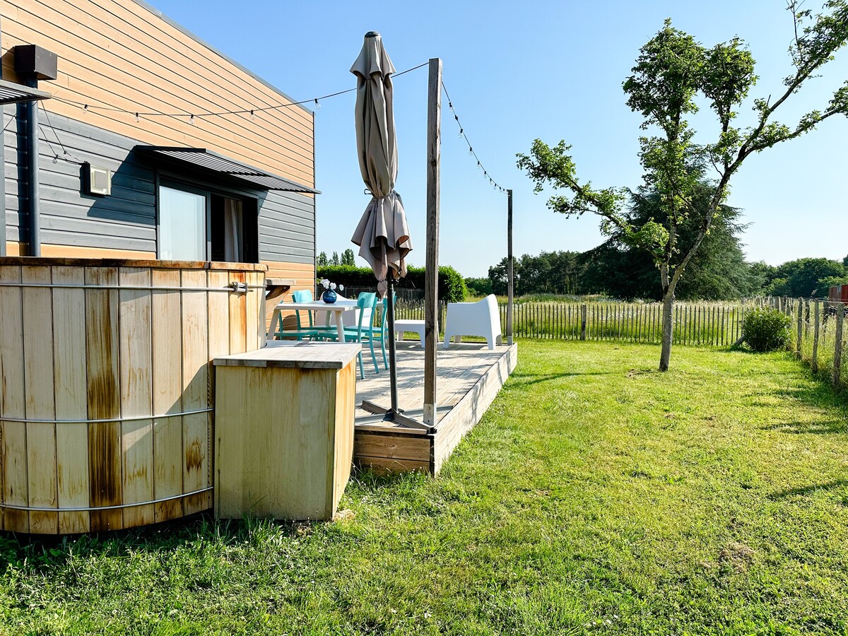 Gites-domedupin ，小屋私人北欧浴室