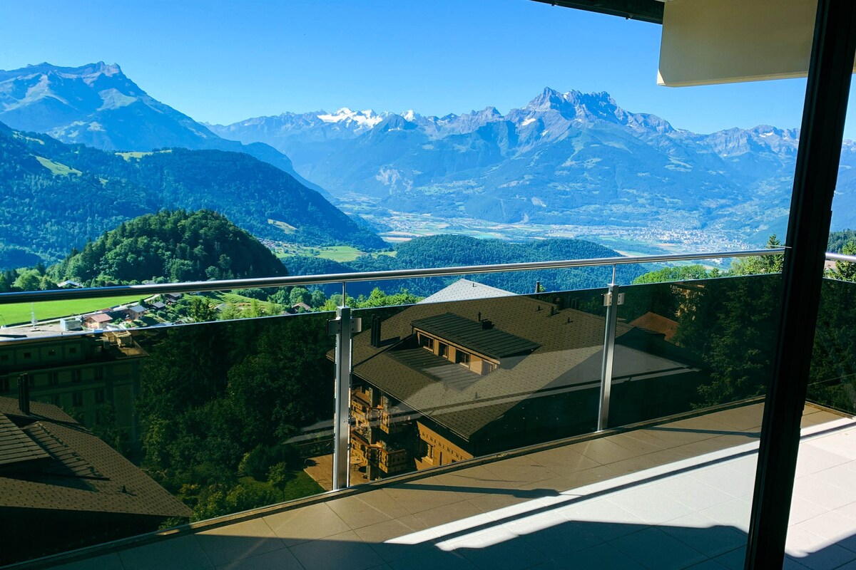 3.5间舒适的客房。 Panorama of the Alps